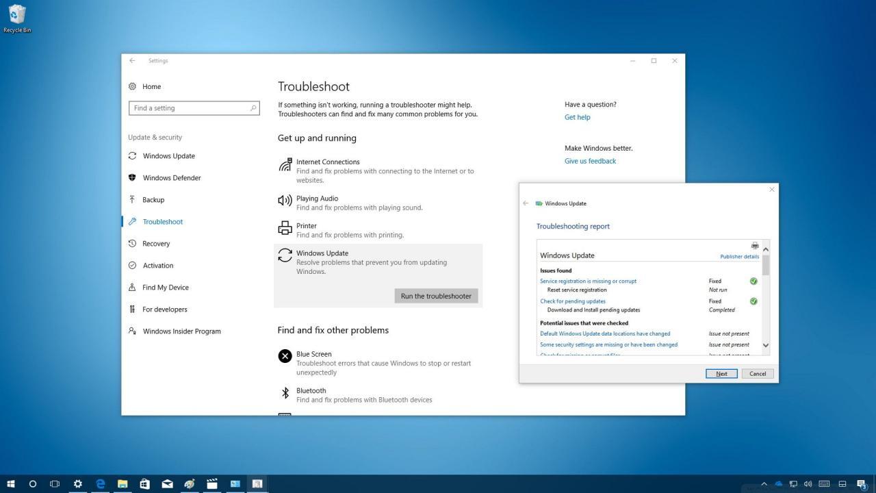 How to use the Troubleshoot tools to fix problems on the Windows 10 ...